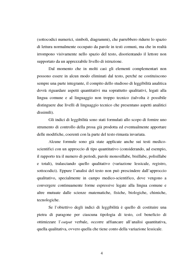 Anteprima della tesi: Comunicazione Scientifica, Leggibilità, Divulgazione, Pagina 5