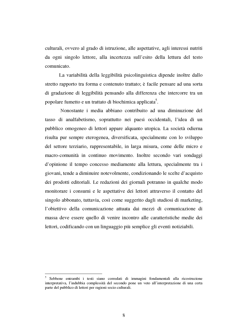 Anteprima della tesi: Comunicazione Scientifica, Leggibilità, Divulgazione, Pagina 9