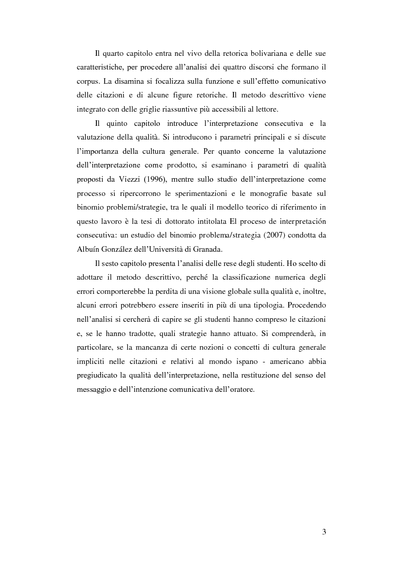 Anteprima della tesi: Resa delle citazioni nell'interpretazione consecutiva dei discorsi di Hugo Chávez, Pagina 6