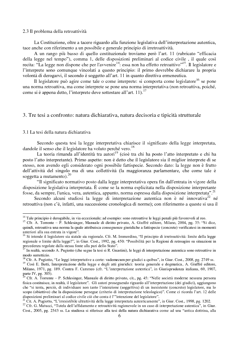 Anteprima della tesi: L'interpretazione autentica nella giurisprudenza costituzionale recente, Pagina 7