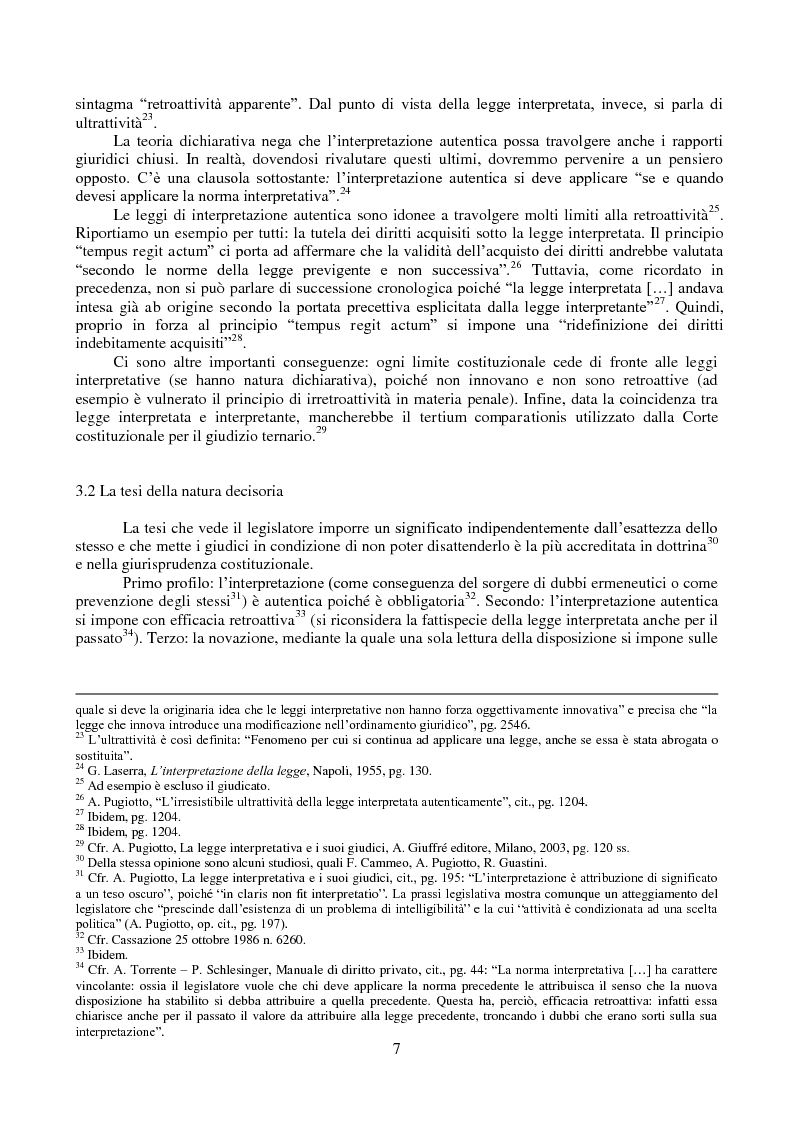 Anteprima della tesi: L'interpretazione autentica nella giurisprudenza costituzionale recente, Pagina 8