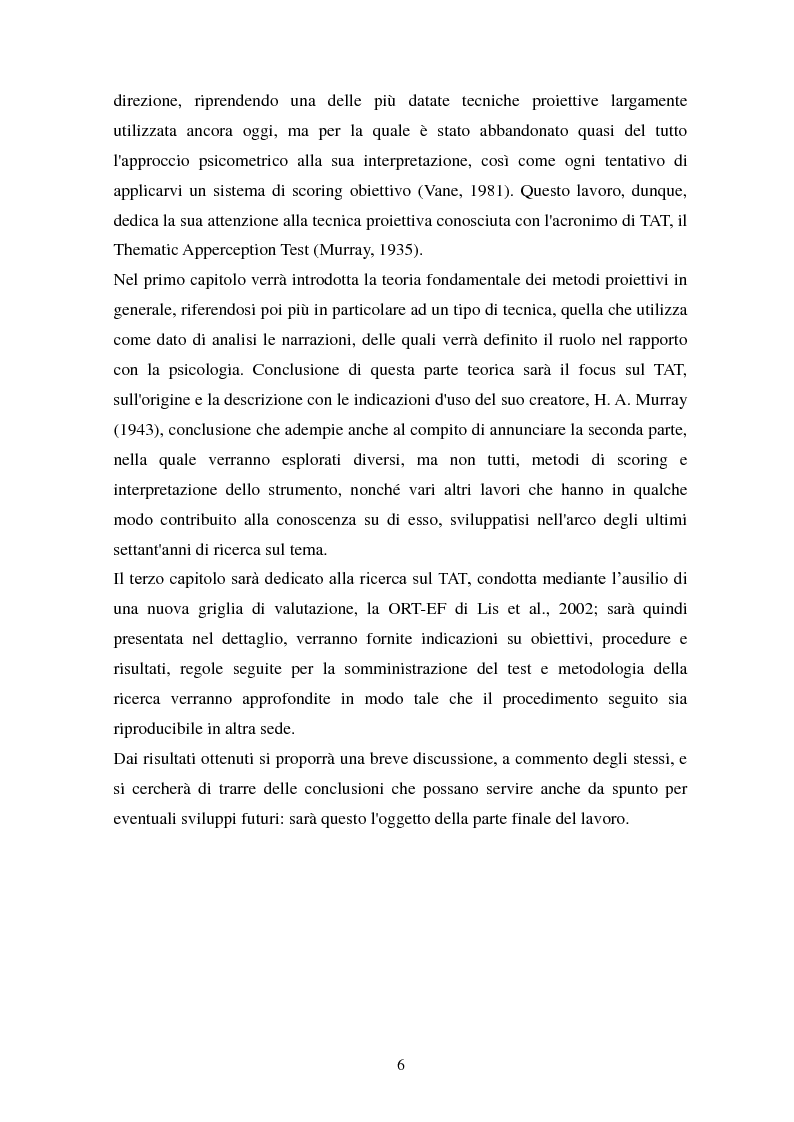 Anteprima della tesi: Studio esplorativo degli aspetti narrativi nel TAT valutati tramite la griglia di codifica ORT-EF, Pagina 3