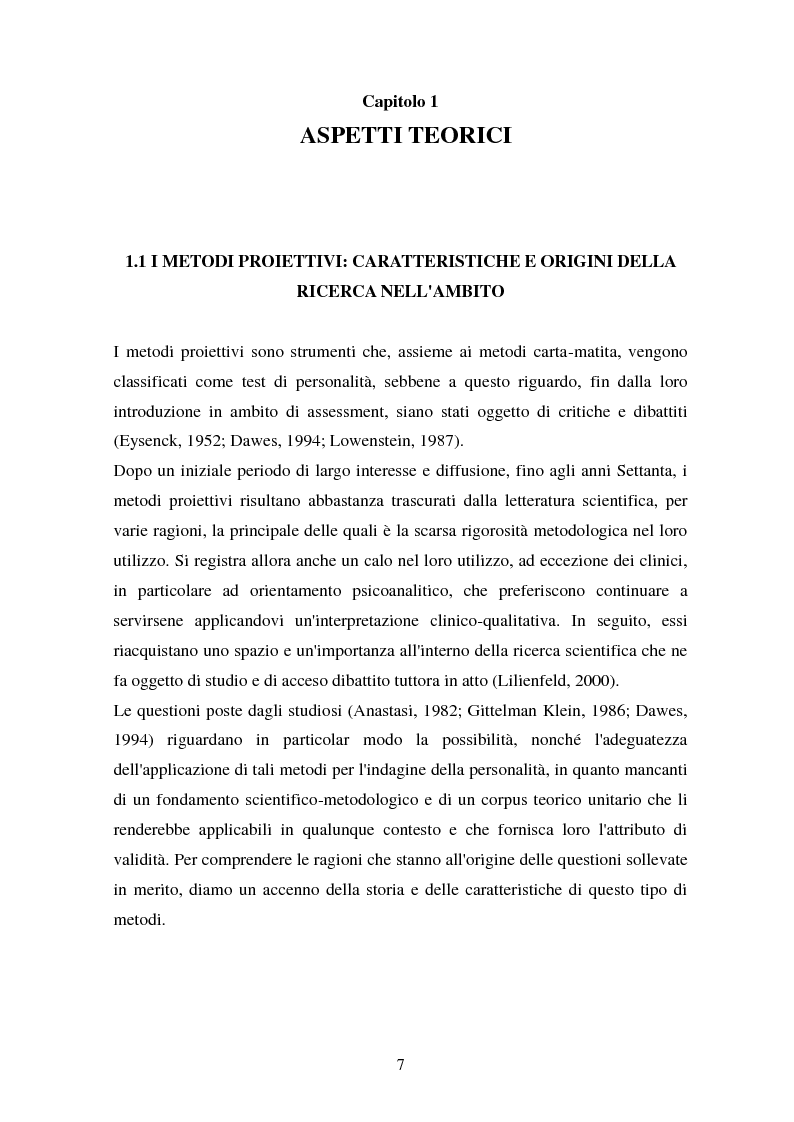 Anteprima della tesi: Studio esplorativo degli aspetti narrativi nel TAT valutati tramite la griglia di codifica ORT-EF, Pagina 4
