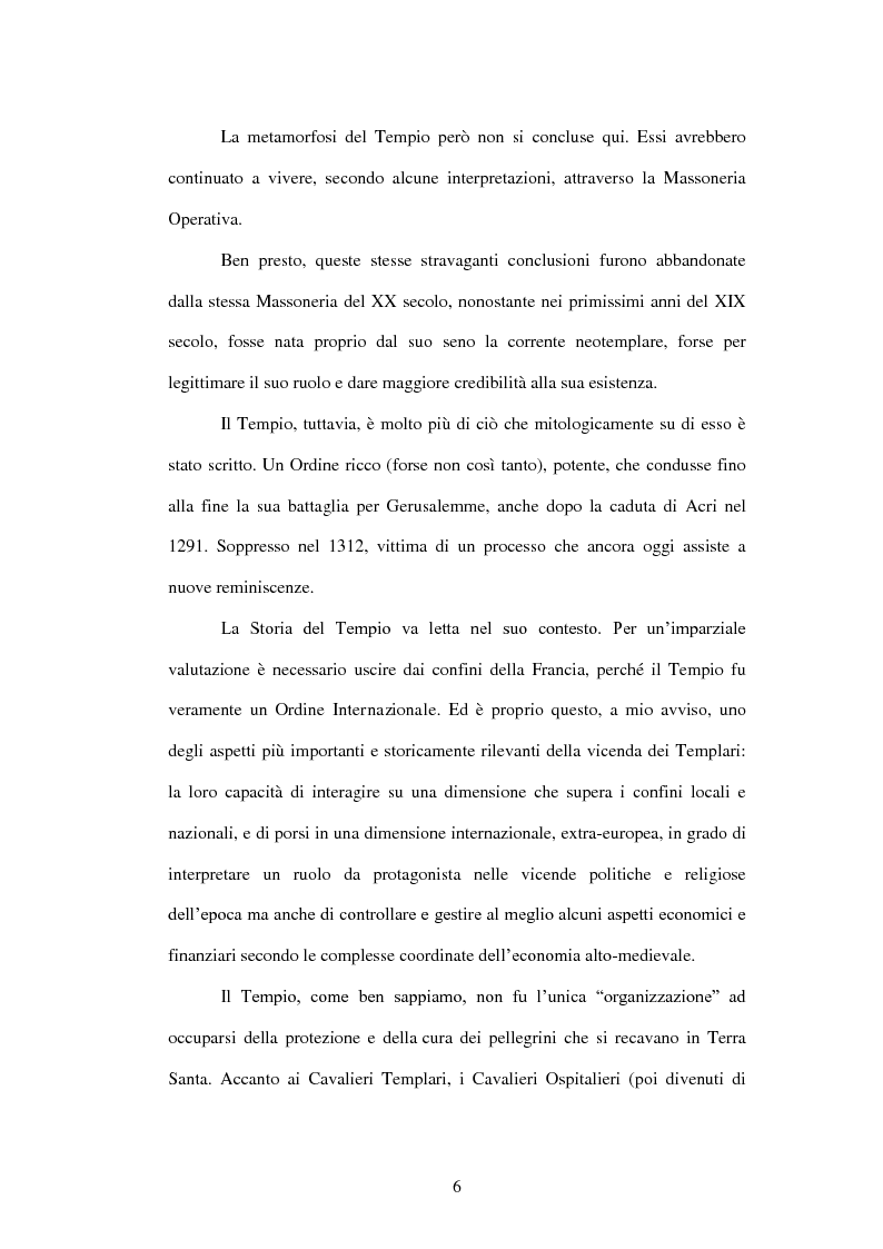 Anteprima della tesi: I Templari tra Storia e Mito, Pagina 4