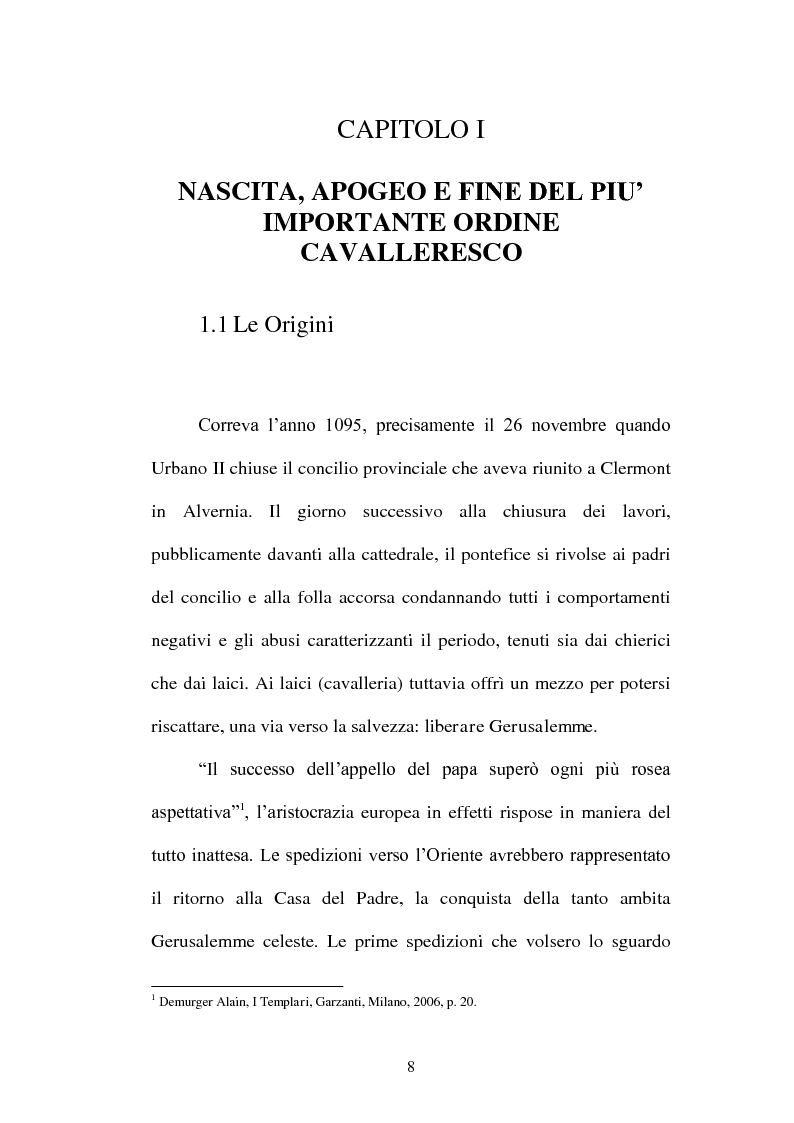 Anteprima della tesi: I Templari tra Storia e Mito, Pagina 6