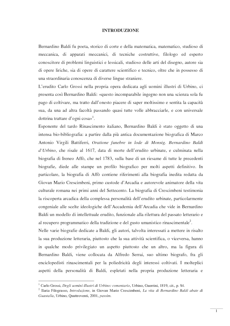 Anteprima della tesi: Bernardino Baldi: una fonte per il collezionismo in età moderna, Pagina 3