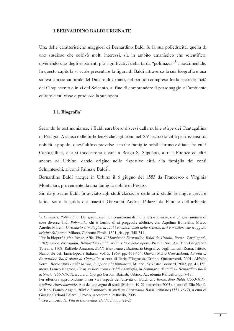 Anteprima della tesi: Bernardino Baldi: una fonte per il collezionismo in età moderna, Pagina 5