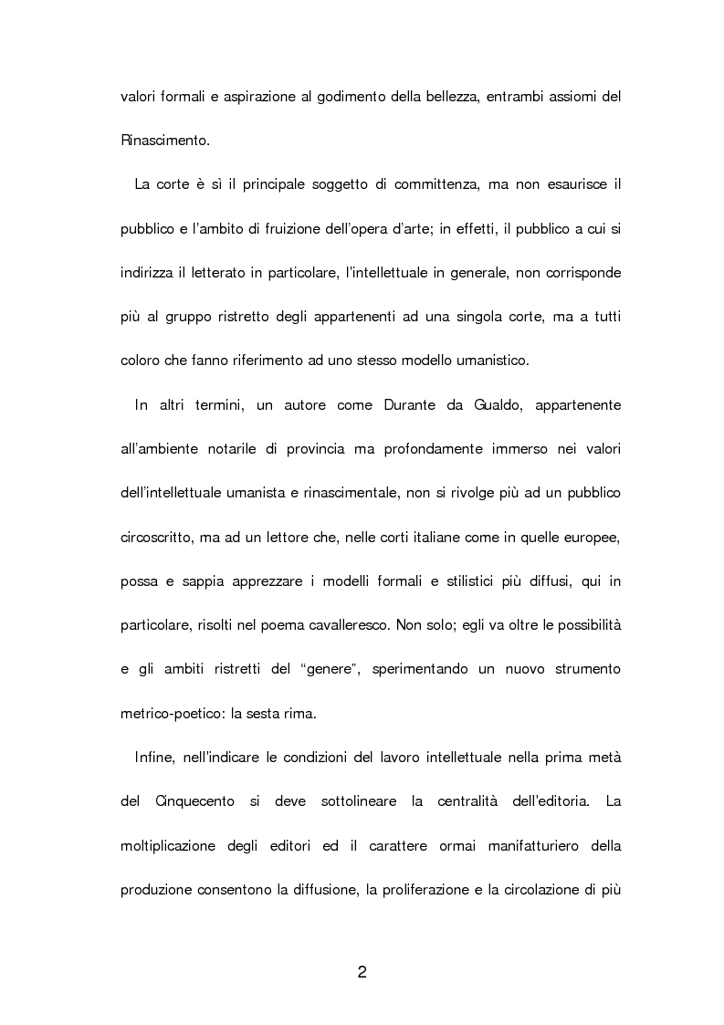 Anteprima della tesi: Un poema cavalleresco in sesta rima: Il libro d'arme e d'amore chiamato ''Leandra'' di Pietro Durante da Gualdo, Pagina 4