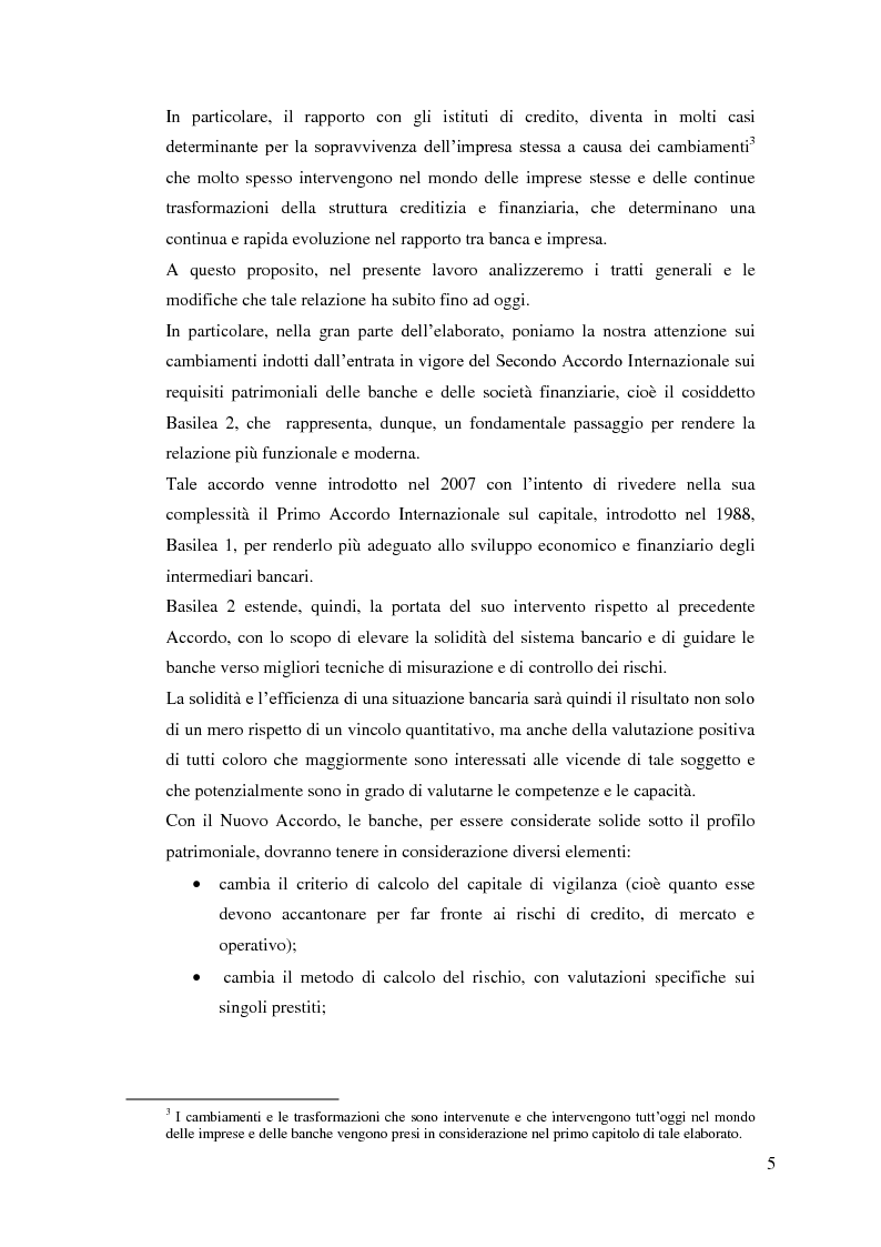 Anteprima della tesi: Il rapporto Banca e Impresa nel merito creditizio secondo i Principi di Basilea 2, Pagina 3