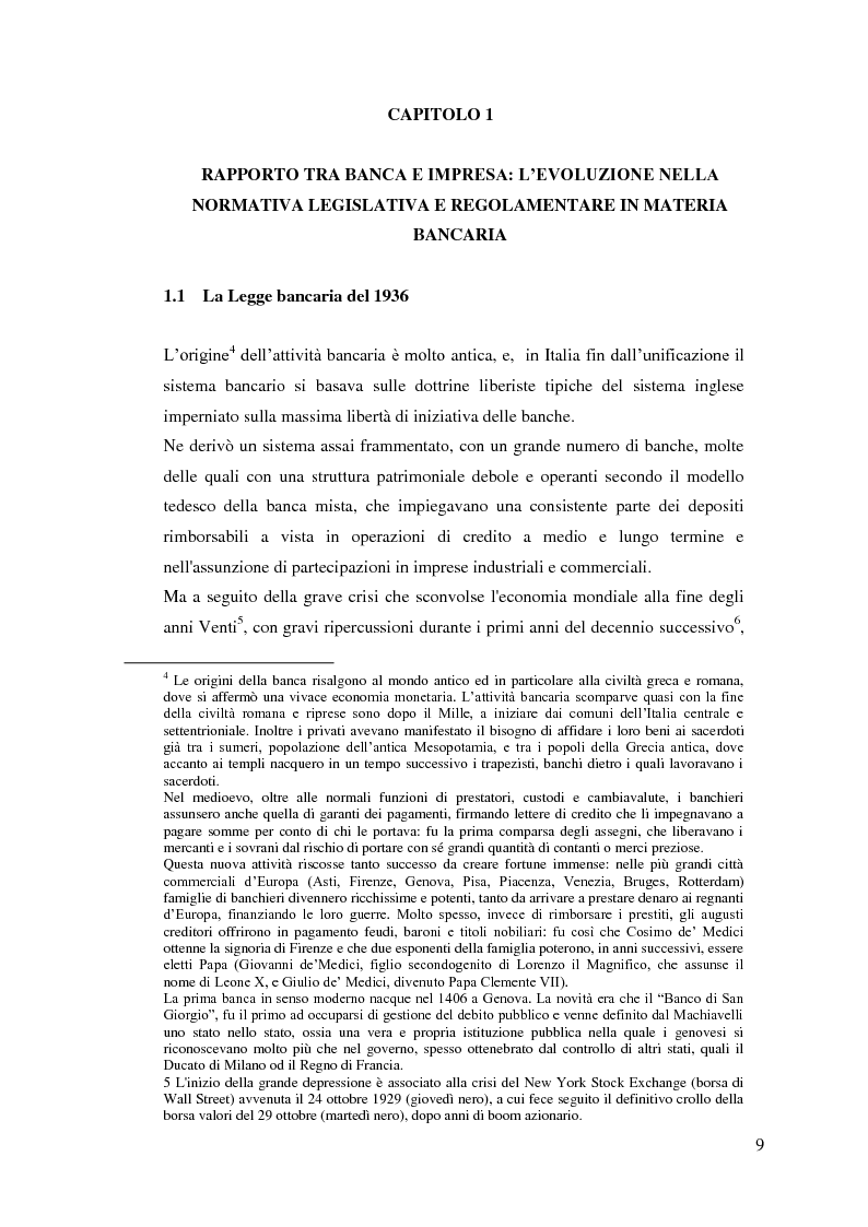 Anteprima della tesi: Il rapporto Banca e Impresa nel merito creditizio secondo i Principi di Basilea 2, Pagina 7