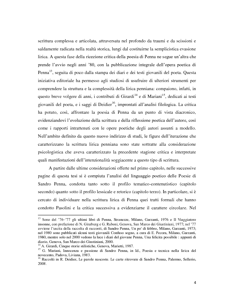 Anteprima della tesi: Iterazione e circolarità nella poesia di Sandro Penna, Pagina 4