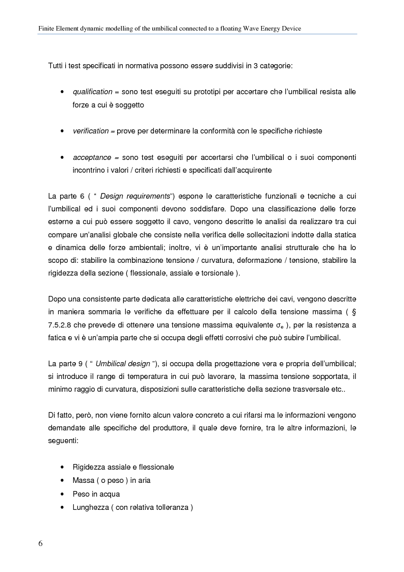Anteprima della tesi: Modellazione numerica agli Elementi Finiti della dinamica del cavo elettrico di un convertitore di energia ondosa galleggiante, Pagina 5