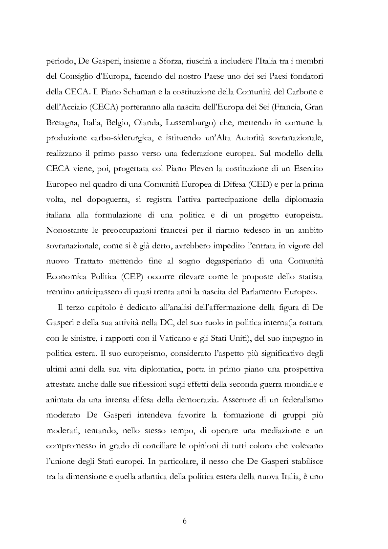 Anteprima della tesi: L’Europa secondo De Gasperi: proposte istituzionali e prospettive teoriche negli anni della ricostruzione, Pagina 5