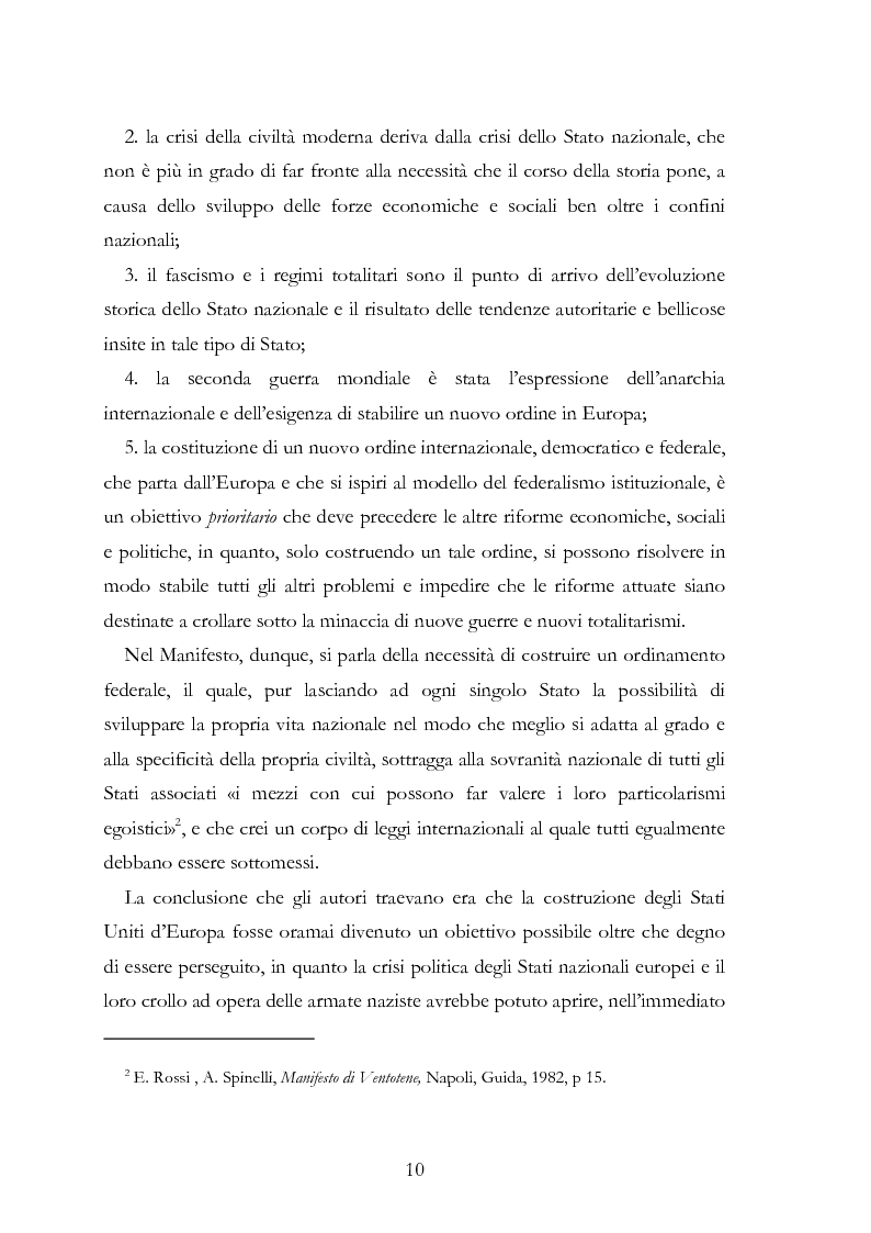 Anteprima della tesi: L’Europa secondo De Gasperi: proposte istituzionali e prospettive teoriche negli anni della ricostruzione, Pagina 9