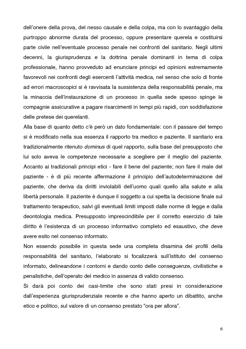 Anteprima della tesi: Consenso informato e responsabilità medica, Pagina 4