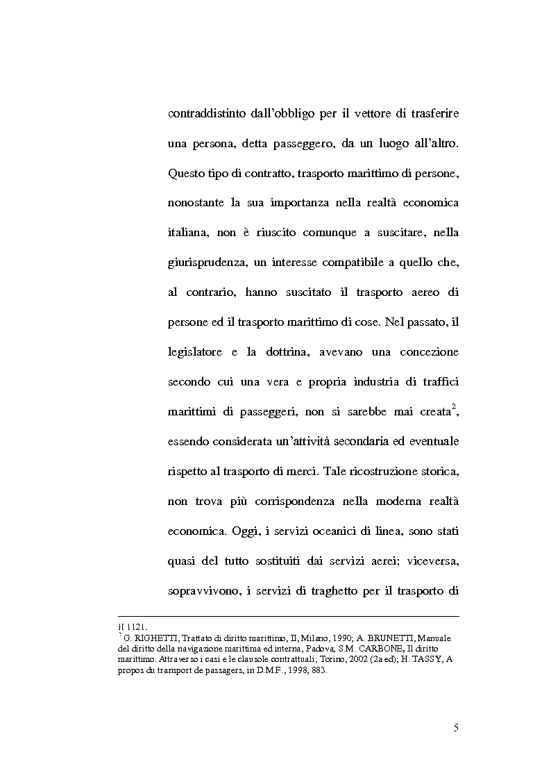 Anteprima della tesi: La responsabilità del vettore nel trasporto di persone, Pagina 5
