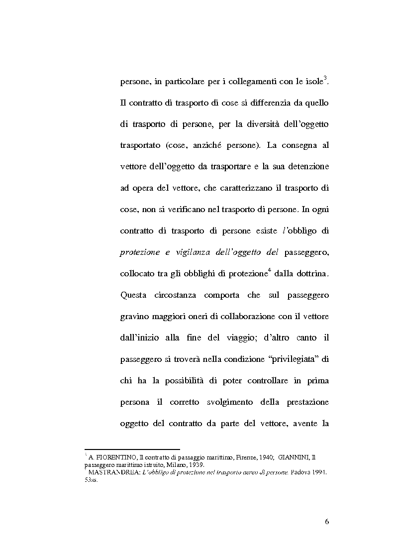 Anteprima della tesi: La responsabilità del vettore nel trasporto di persone, Pagina 6