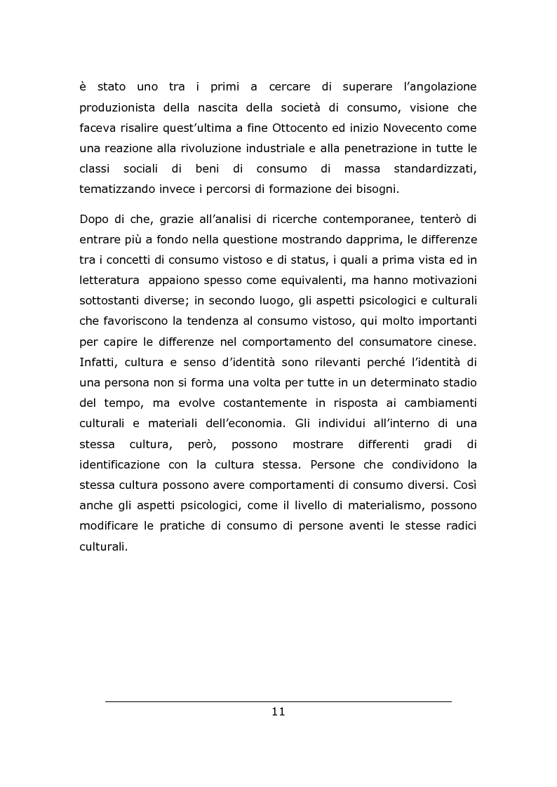 Anteprima della tesi: Consumo vistoso e di status nella ''nuova'' Cina urbana: ricerca ed osservazione nello Jiangsu, Pagina 8