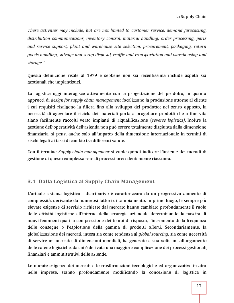 Anteprima della tesi: Performance Management applicato ad una Supply Chain: il caso CNH Italia Spa, Pagina 4