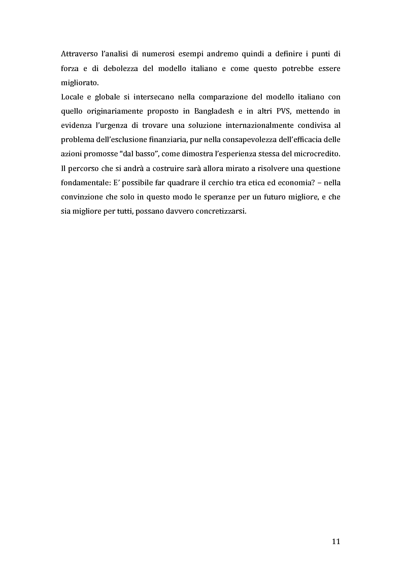 Anteprima della tesi: Green microfinance: microcredito come investimento per iniziative sostenibili, Pagina 10