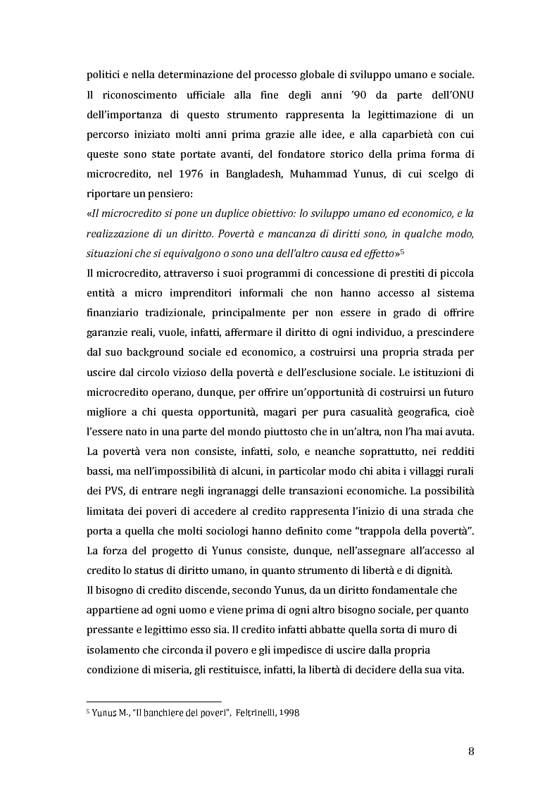 Anteprima della tesi: Green microfinance: microcredito come investimento per iniziative sostenibili, Pagina 7