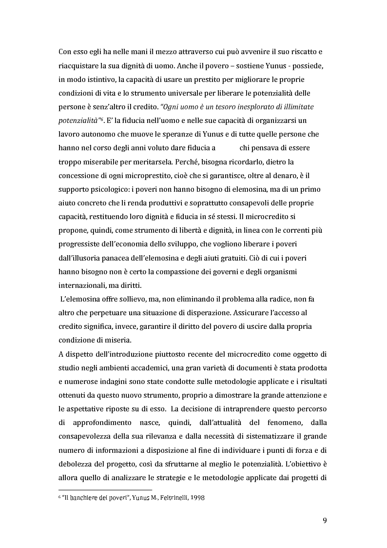 Anteprima della tesi: Green microfinance: microcredito come investimento per iniziative sostenibili, Pagina 8