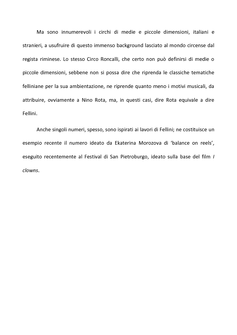 Anteprima della tesi: Fellini e il circo. Analisi di una passione, Pagina 12