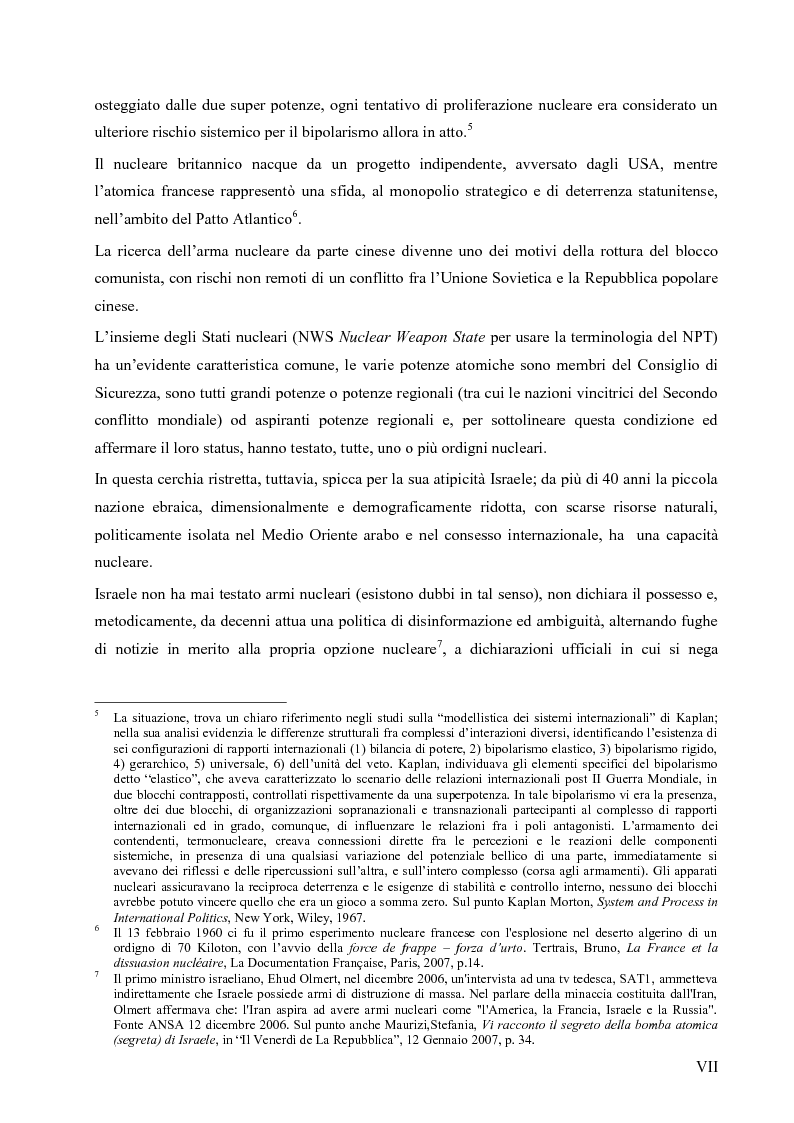 Anteprima della tesi: L'opzione nucleare nella geopolitica e nella strategia israeliana, Pagina 3