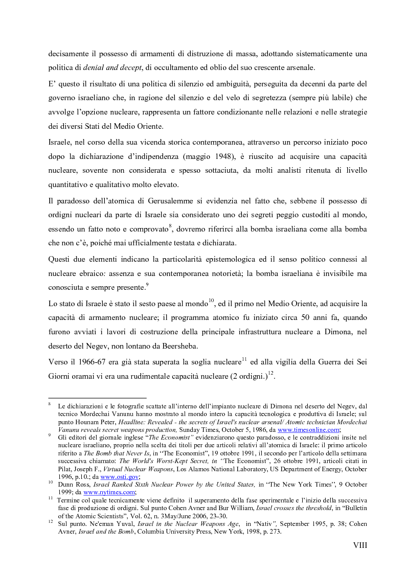 Anteprima della tesi: L'opzione nucleare nella geopolitica e nella strategia israeliana, Pagina 4