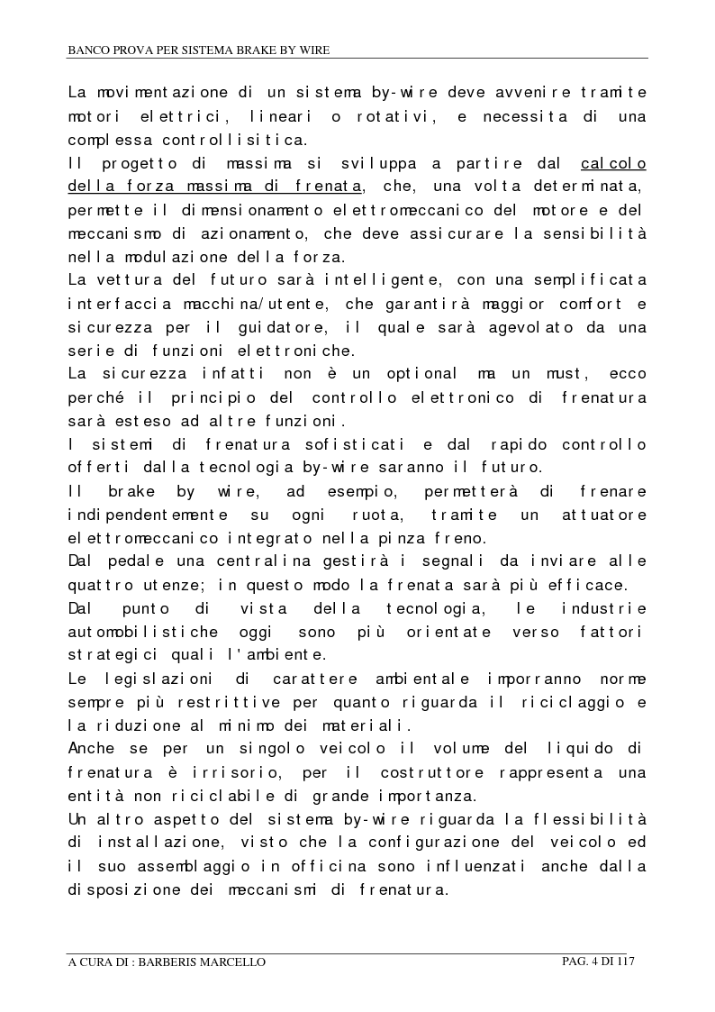 Anteprima della tesi: Banco prova per sistemi Brake by Wire, Pagina 3