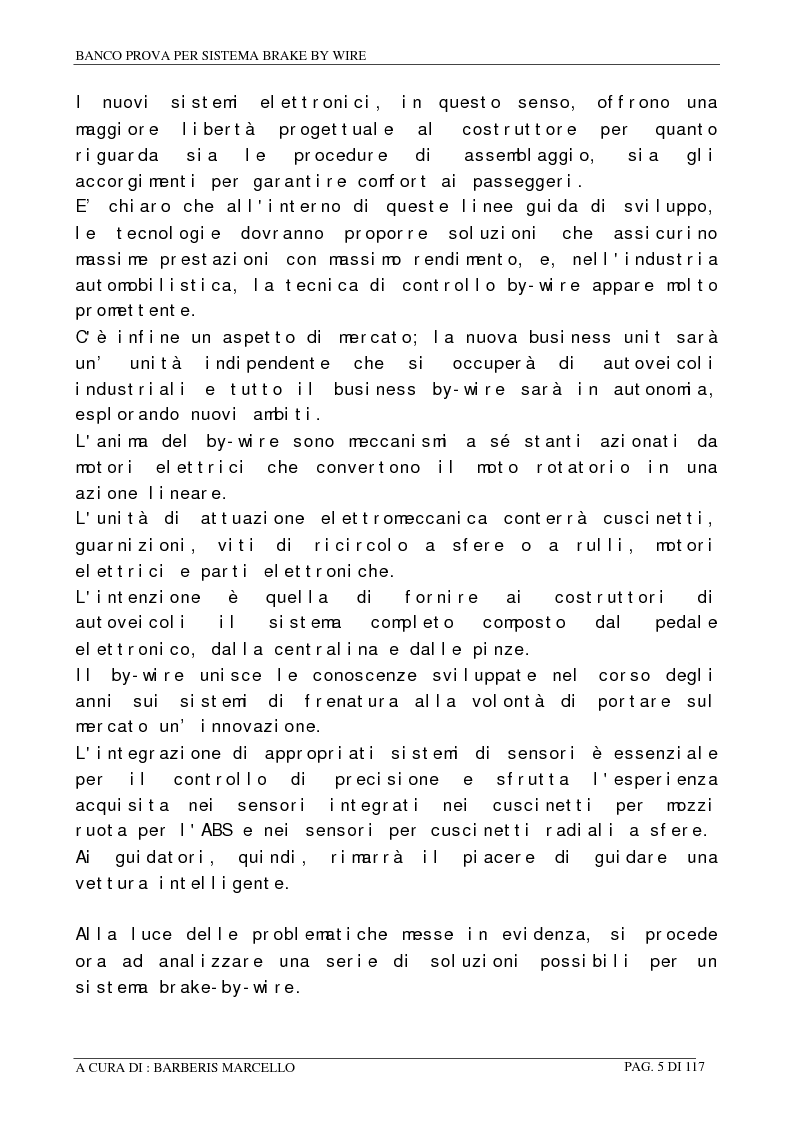 Anteprima della tesi: Banco prova per sistemi Brake by Wire, Pagina 4