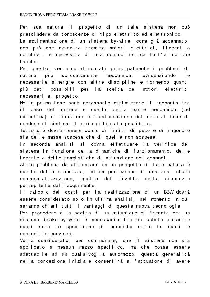 Anteprima della tesi: Banco prova per sistemi Brake by Wire, Pagina 5