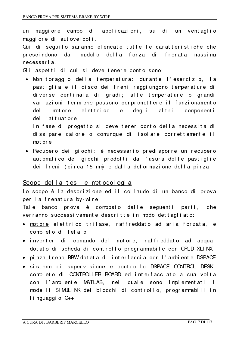 Anteprima della tesi: Banco prova per sistemi Brake by Wire, Pagina 6