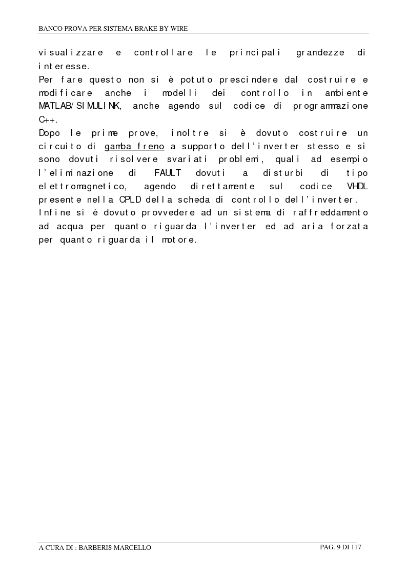 Anteprima della tesi: Banco prova per sistemi Brake by Wire, Pagina 8