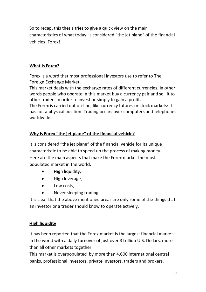 Anteprima della tesi: The Foreign Exchange Market and its features, Pagina 3