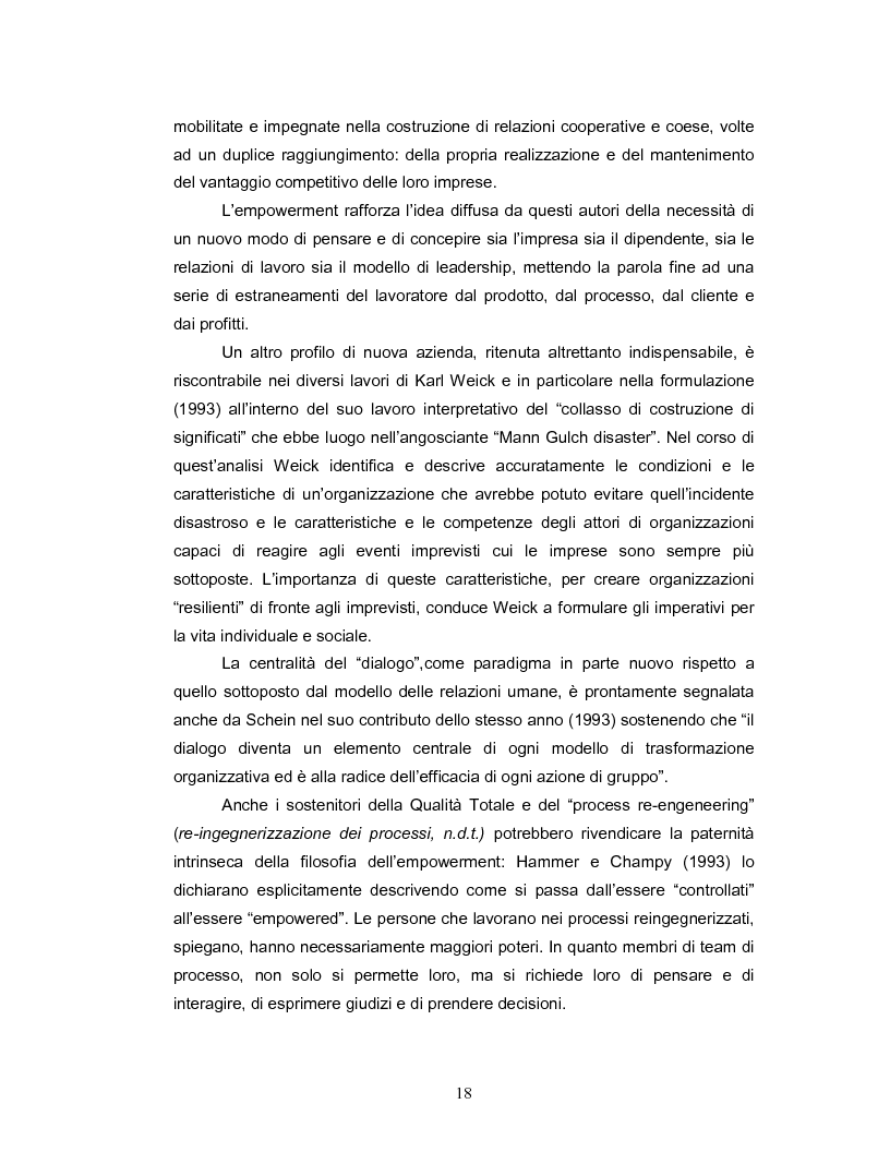 Estratto dalla tesi: Coinvolgimento e partecipazione del personale nello sviluppo delle competenze: persone motivate ad alta professionalità come valore strategico per la creazione di know-how organizzativo