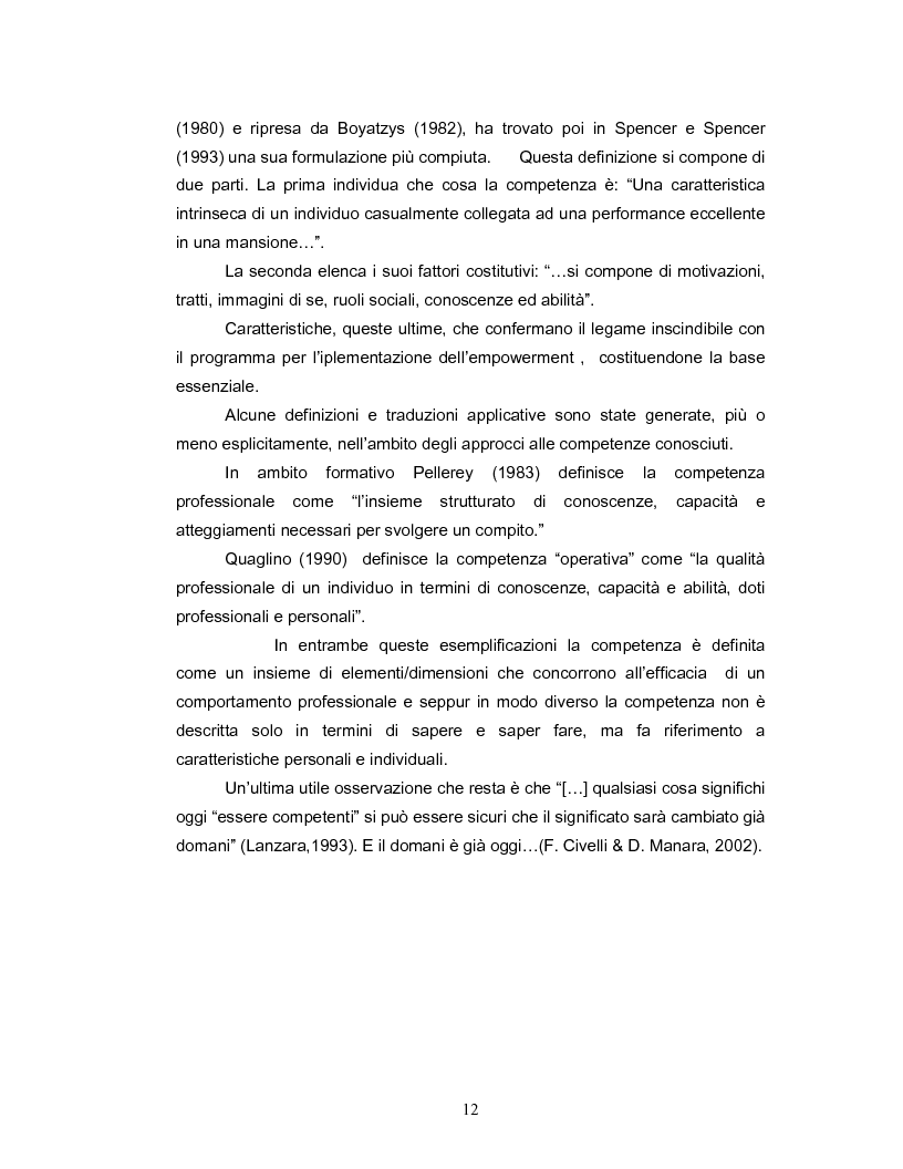 Anteprima della tesi: Coinvolgimento e partecipazione del personale nello sviluppo delle competenze: persone motivate ad alta professionalità come valore strategico per la creazione di know-how organizzativo, Pagina 13