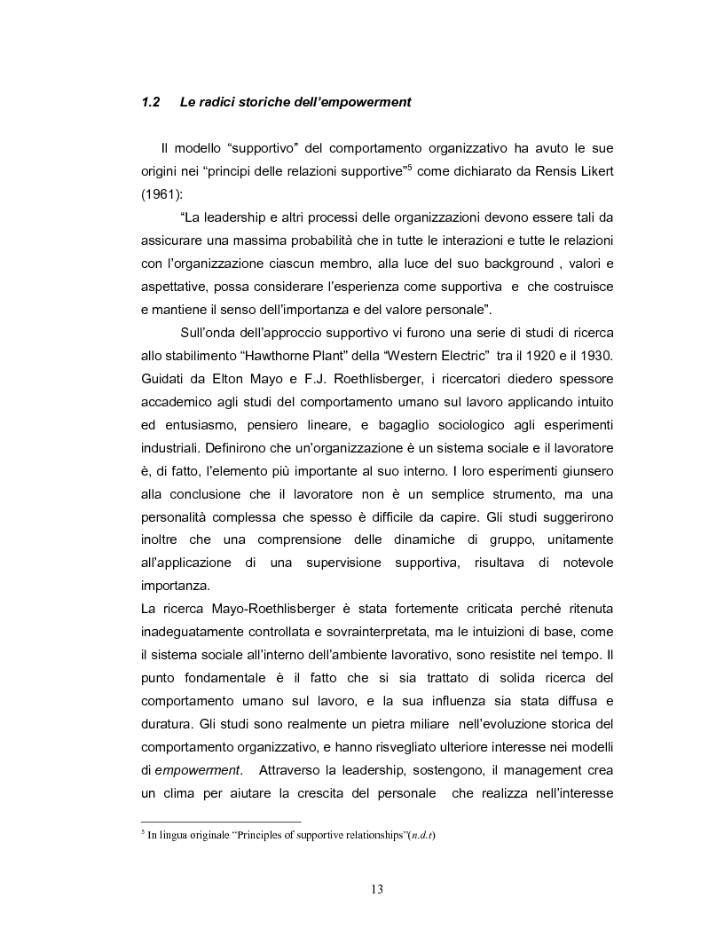 Anteprima della tesi: Coinvolgimento e partecipazione del personale nello sviluppo delle competenze: persone motivate ad alta professionalità come valore strategico per la creazione di know-how organizzativo, Pagina 14