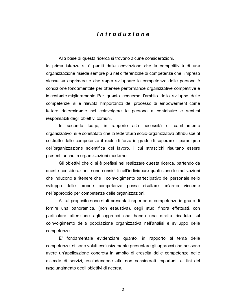 Anteprima della tesi: Coinvolgimento e partecipazione del personale nello sviluppo delle competenze: persone motivate ad alta professionalità come valore strategico per la creazione di know-how organizzativo, Pagina 3