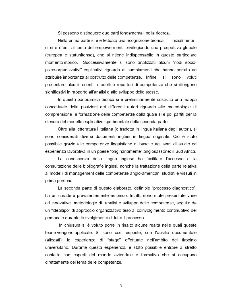 Anteprima della tesi: Coinvolgimento e partecipazione del personale nello sviluppo delle competenze: persone motivate ad alta professionalità come valore strategico per la creazione di know-how organizzativo, Pagina 4