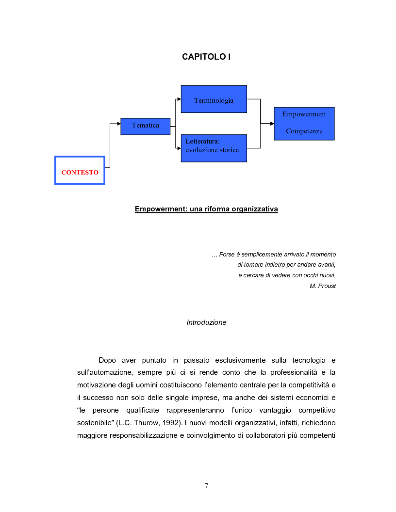 Anteprima della tesi: Coinvolgimento e partecipazione del personale nello sviluppo delle competenze: persone motivate ad alta professionalità come valore strategico per la creazione di know-how organizzativo, Pagina 8