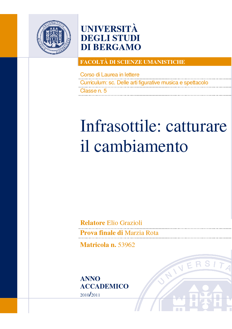 Anteprima della tesi: Infrasottile: catturare il cambiamento, Pagina 1