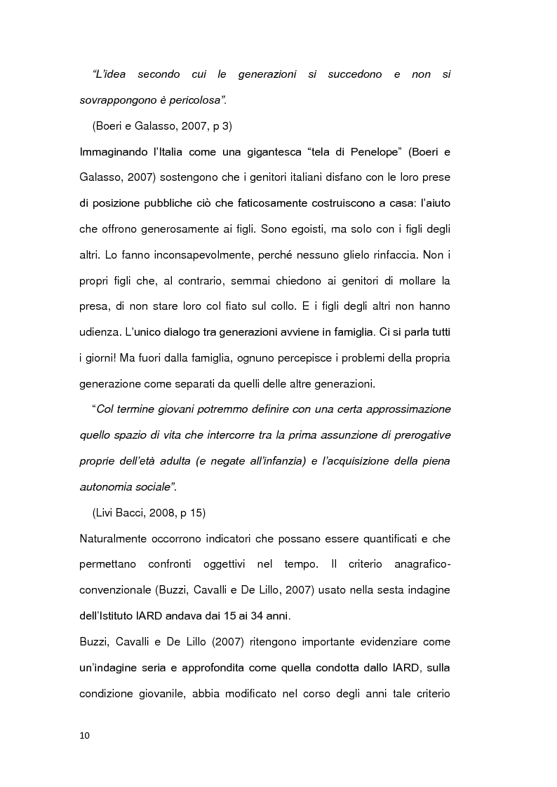 Anteprima della tesi: Le ragioni della permanenza in famiglia dei giovani adulti italiani, Pagina 5