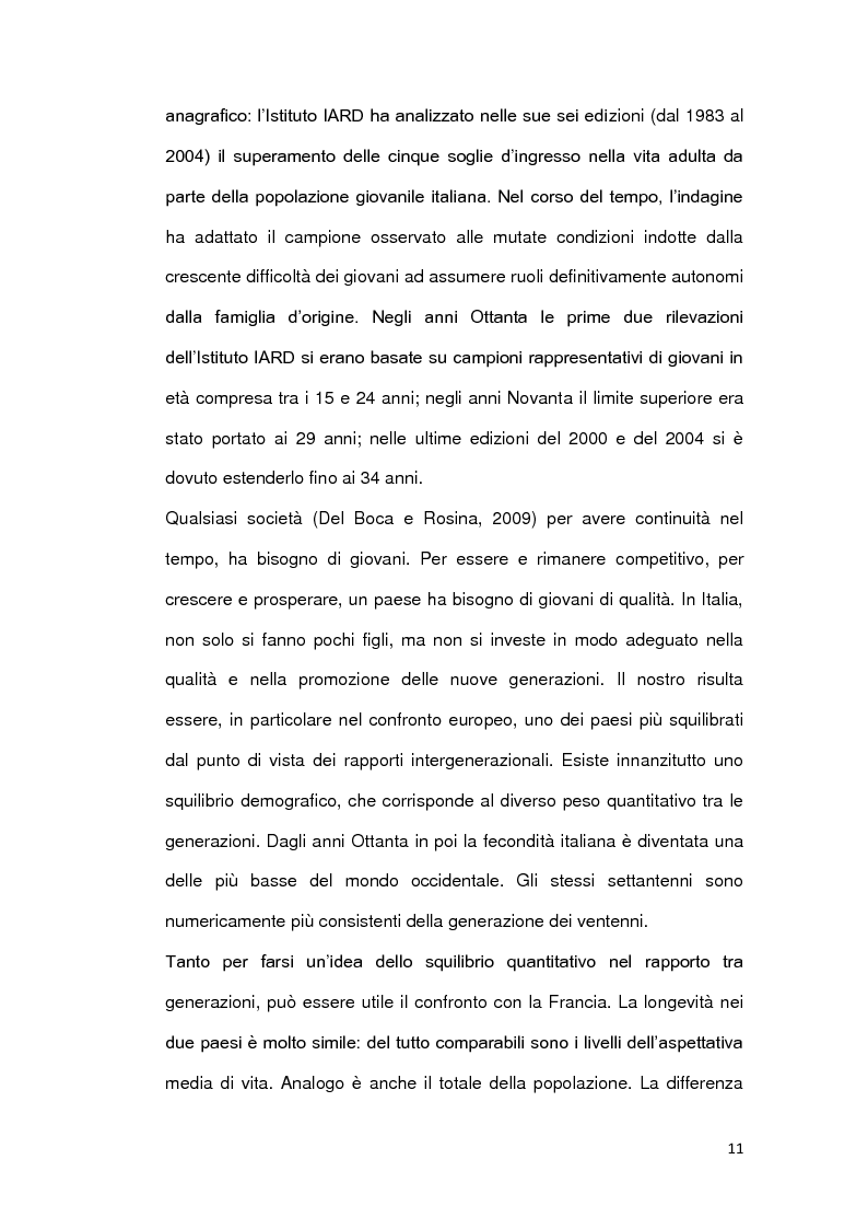 Anteprima della tesi: Le ragioni della permanenza in famiglia dei giovani adulti italiani, Pagina 6