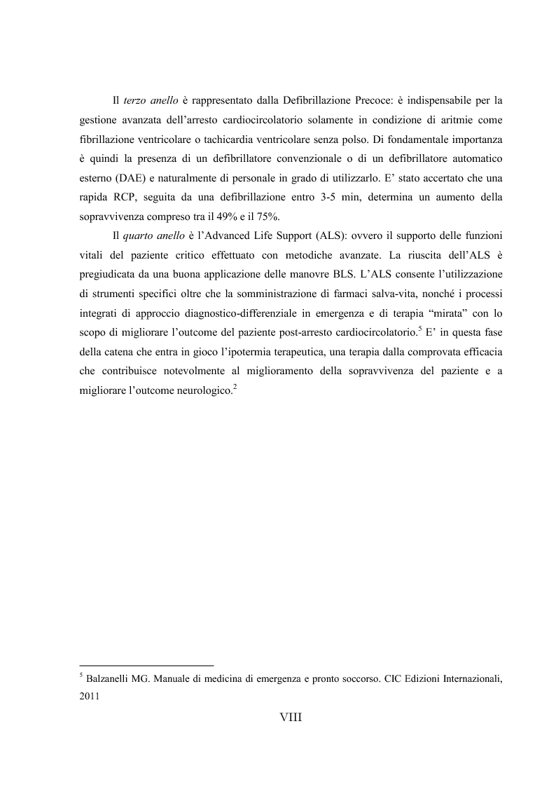 Anteprima della tesi: L'ipotermia terapeutica e le nuove linee guida 2010: una nuova prospettiva per i pazienti dopo arresto cardiocircolatorio, Pagina 6
