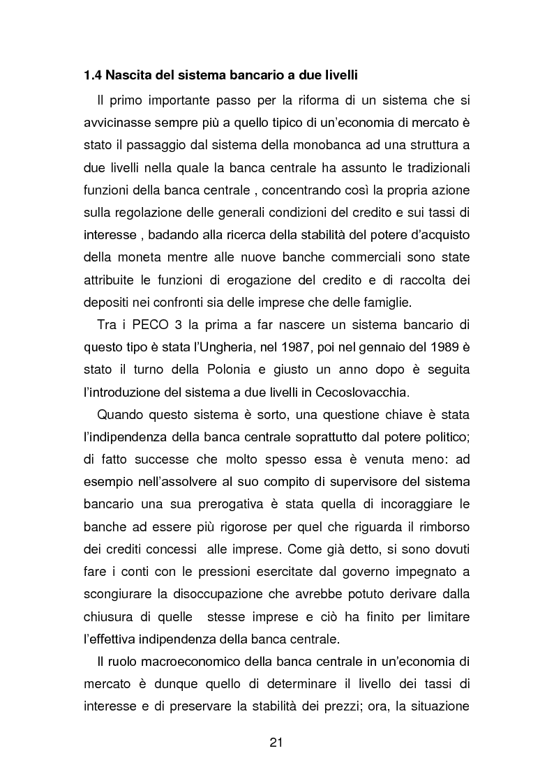 Estratto dalla tesi: Risanamento e privatizzazione nel sistema bancario dei PECO 3 (Polonia , Ungheria , Repubblica Ceca)