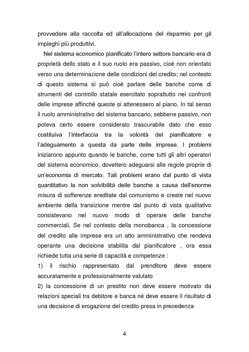 Anteprima della tesi: Risanamento e privatizzazione nel sistema bancario dei PECO 3 (Polonia , Ungheria , Repubblica Ceca), Pagina 3
