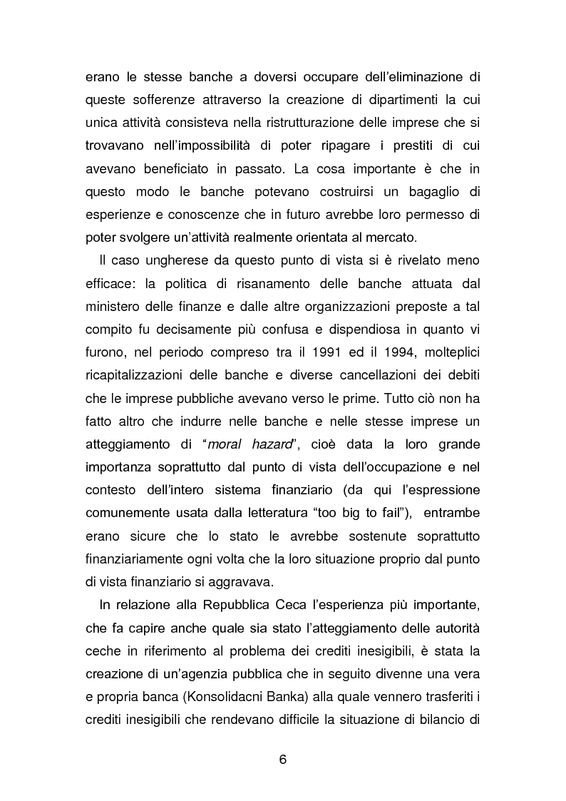 Anteprima della tesi: Risanamento e privatizzazione nel sistema bancario dei PECO 3 (Polonia , Ungheria , Repubblica Ceca), Pagina 5