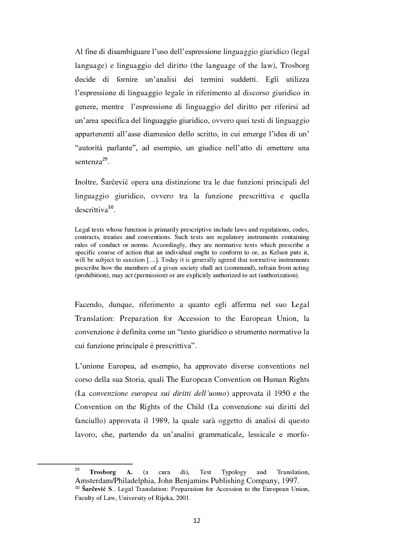 Anteprima della tesi: Analisi di alcune Keywords del linguaggio giuridico nella ''Convention on the Rights of the Child'', Pagina 6