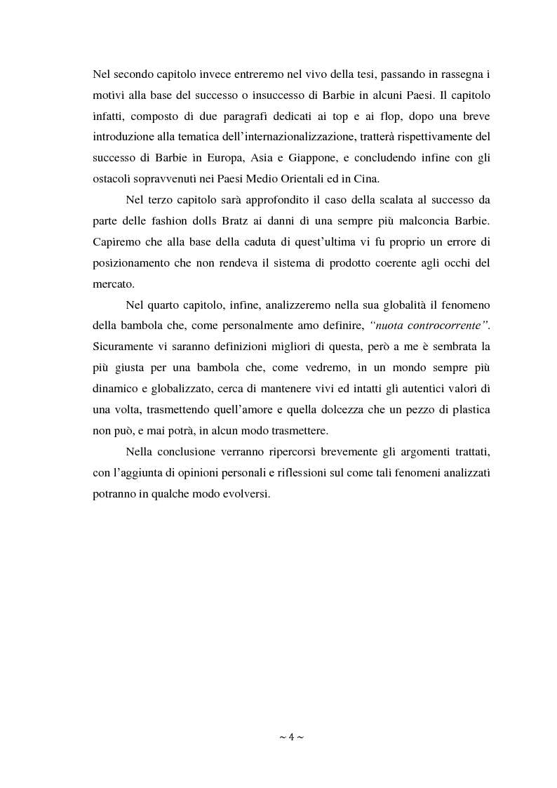 Anteprima della tesi: L'attacco di Bratz a Barbie nel mercato di massa ed il fenomeno My Doll nel mercato di nicchia. Errori di posizionamento e nuove tendenze., Pagina 3